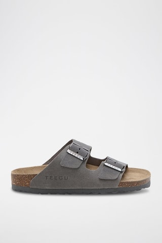 Mules en cuir - Noir et marron
