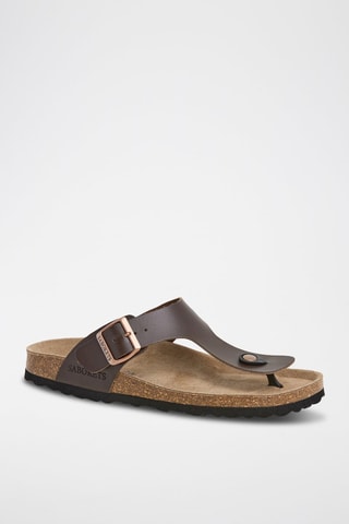 Tongs en cuir - Marron