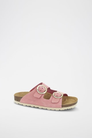 Mules en cuir - Beige, marron et rose
