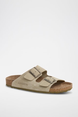 Mules en nubuck - Vert