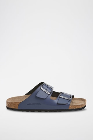 Mules en cuir - Bleu