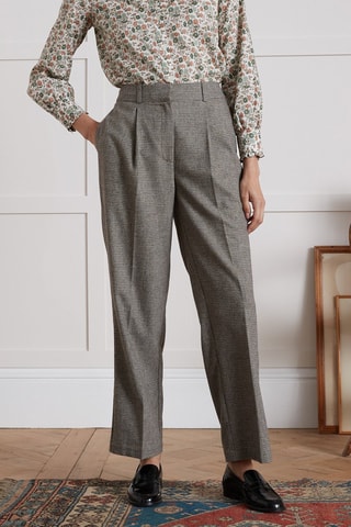 Pantalon carotte en laine - Beige