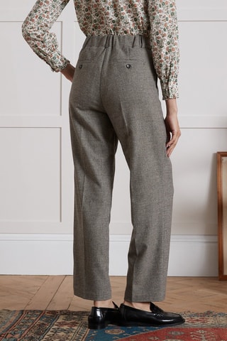 Pantalon carotte en laine - Beige