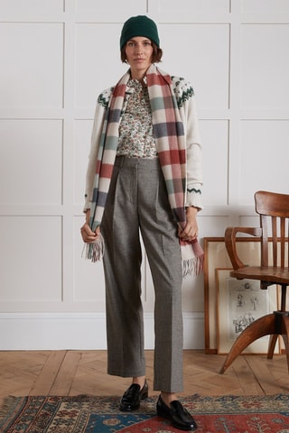 Pantalon carotte en laine - Beige