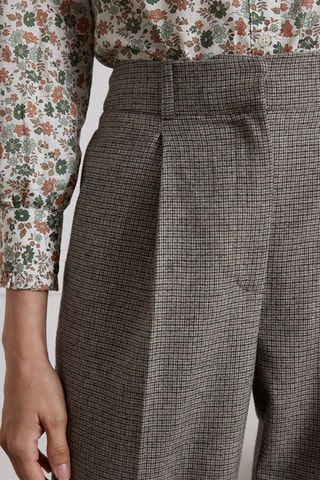 Pantalon carotte en laine - Beige