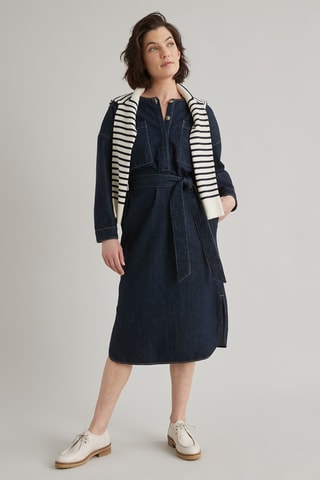 Robe midi en jean - Bleu foncé