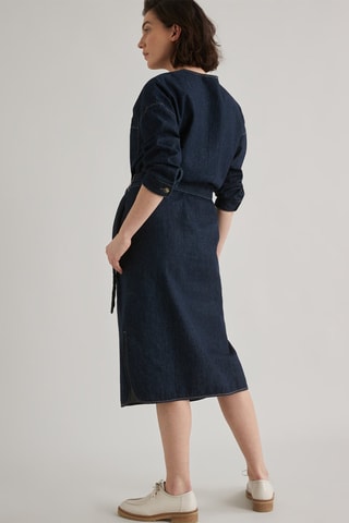 Robe midi en jean - Bleu foncé