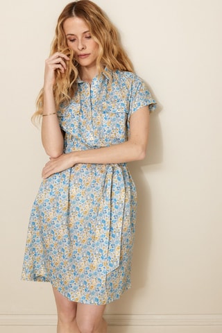 Robe droite - Ciel et jaune
