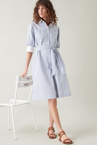 Robe chemise - Ciel et blanc