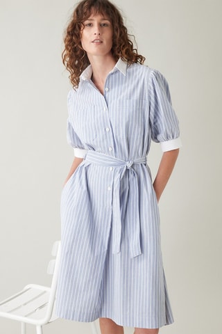 Robe chemise - Ciel et blanc
