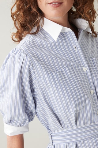 Robe chemise - Ciel et blanc
