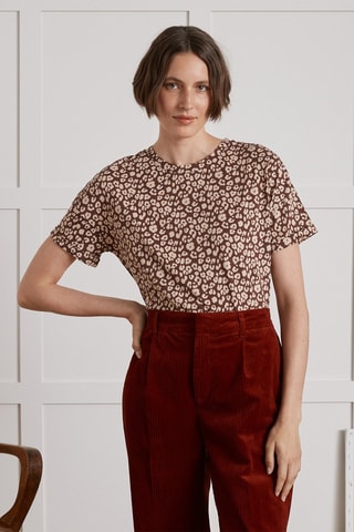 T-shirt en coton biologique - Marron