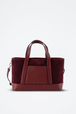 Nubuck Schoudertas Belly - Bordeauxrood