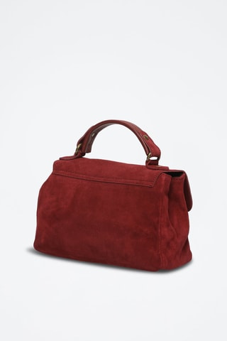 Nubuck Schoudertas Louis Frange - Bordeauxrood