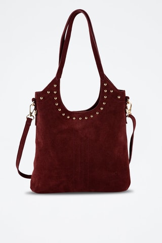 Sac porté épaule en nubuck Dane - Bordeaux