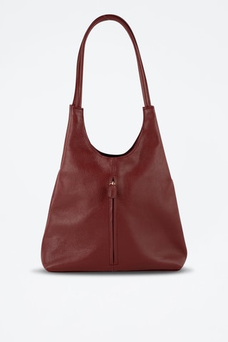 Sac porté épaule en cuir Fred - Bordeaux
