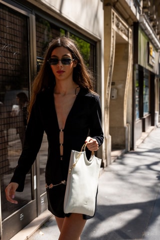 Sac à main en cuir Jany - Blanc