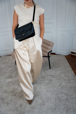 Sac bandoulière en cuir Ambre - Noir