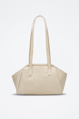 Sac porté épaule en cuir Vale  - Beige