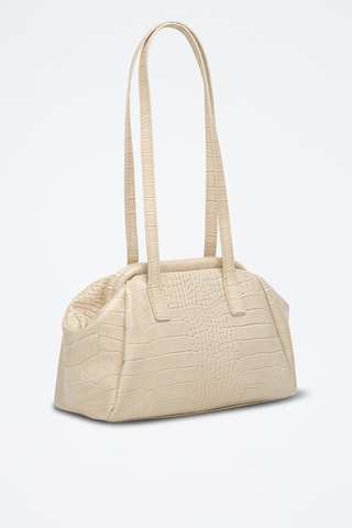 Sac porté épaule en cuir Vale  - Beige