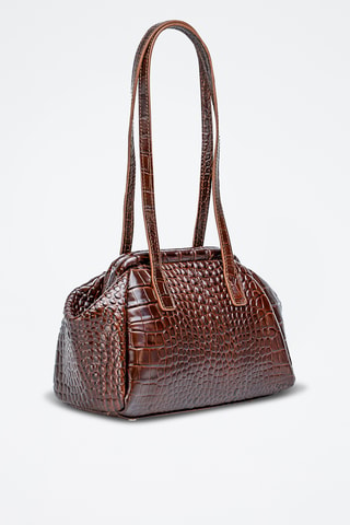 Sac porté épaule en cuir Vale  - Marron