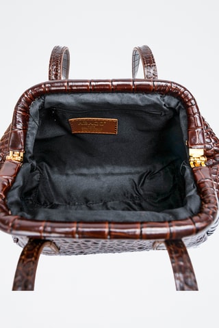 Sac porté épaule en cuir Vale  - Marron