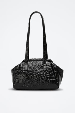 Sac porté épaule en cuir Vale  - Noir