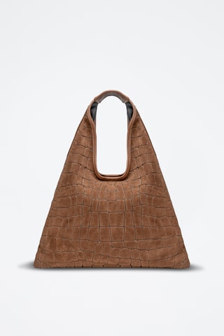 Sac porté épaule en nubuck Lennox - Camel