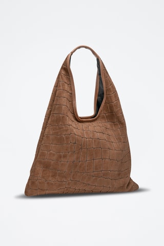 Sac porté épaule en nubuck Lennox - Camel