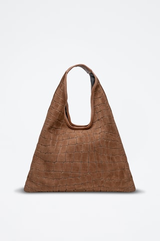Sac porté épaule en nubuck Lennox - Camel