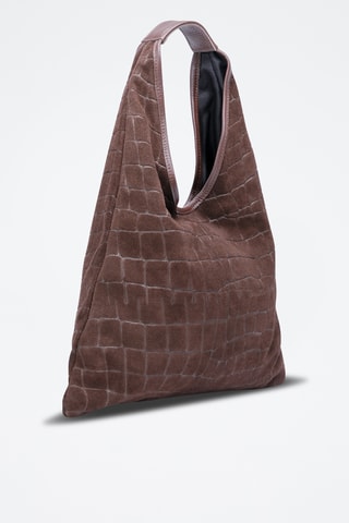 Sac porté épaule en nubuck Lennox - Marron