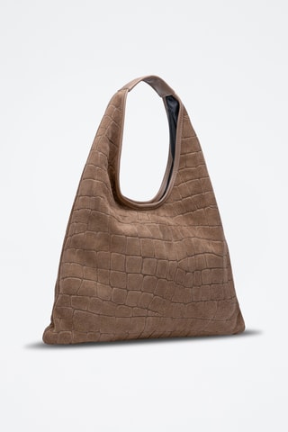 Sac porté épaule en nubuck Lennox - Marron