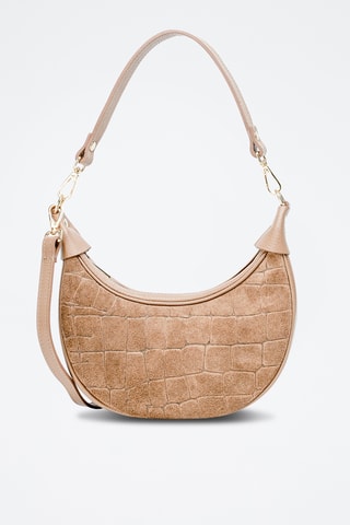 Sac porté épaule en nubuck Aster  - Taupe