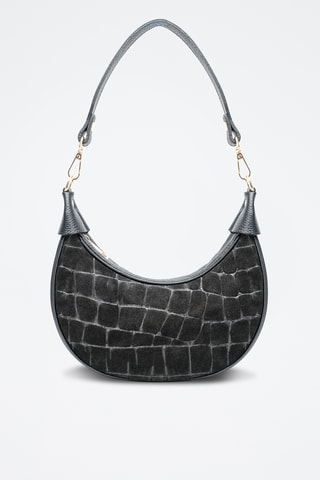 Sac porté épaule en nubuck Aster  - Noir