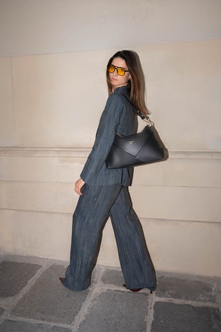 Sac porté épaule en cuir Arden  - Noir