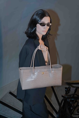 Sac porté épaule en cuir Orla - Taupe