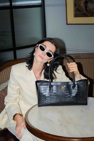 Sac porté épaule en cuir Orla - Noir