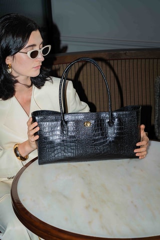 Sac porté épaule en cuir Orla - Noir