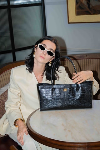 Sac porté épaule en cuir Orla - Noir