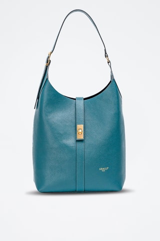 Leren Trendy Handtas Jora - Pauwblauw