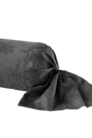 Taie de traversin satin de coton 80 fils/cm² Flore - Noir et gris