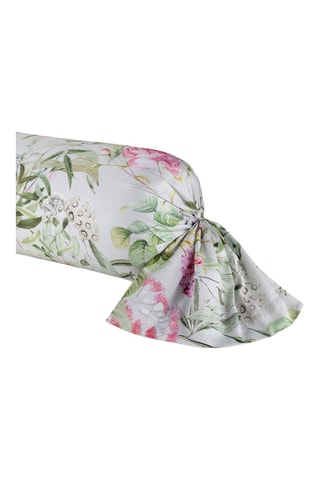 Taie de traversin en satin de coton 80 fils/cm² Jardin de roses - Vert