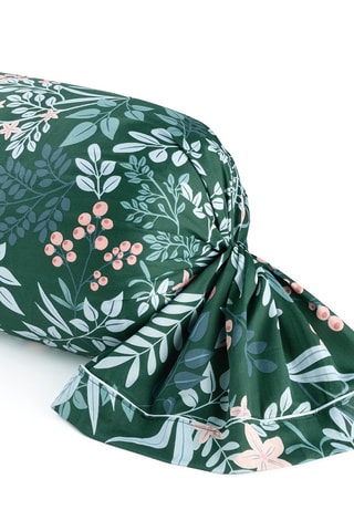 Taie de traversin en satin de coton 80 fils/cm² Forêt enchantée - Vert