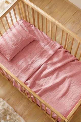 Couverture en gaze de coton 85 fils/cm² Uni - Rose - 80 x 120 cm