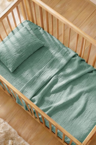 Couverture en gaze de coton 85 fils/cm² Uni - Vert - 80 x 120 cm