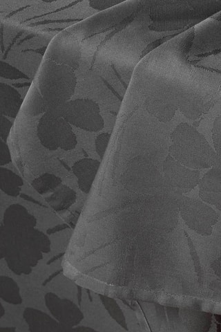 Nappe Jacquard Petites Fleurs - Gris foncé