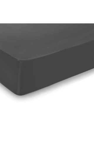 Drap-housse en satin de coton 200 fils/cm² Uni - Anthracite