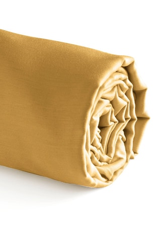 Drap-housse en satin de coton 200 fils/cm² Birds - Jaune