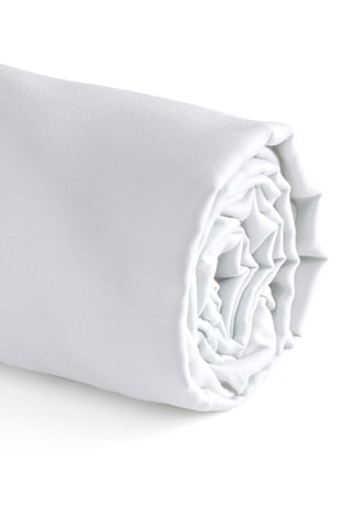 Drap-housse en satin de coton 200 fils/cm² Esquisse Floral - Blanc