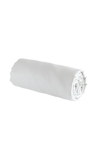Drap-housse en lin Roses - Blanc